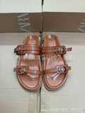 2024zaexportnew arrival women's shoes round toe one-piece buckle fashionflats shoes sandals home outwear