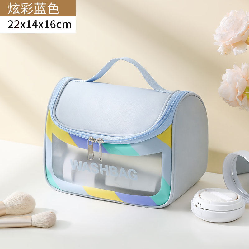 pvc  colorful dopamine portable cosmetic bag gift storage high value large capacity waterproof toilet bag