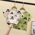 new kids' summer casual t-shirt: stylish, breathable, cartoon design for toddlers and young children - fresh, comfortable, and perfect as a base layer