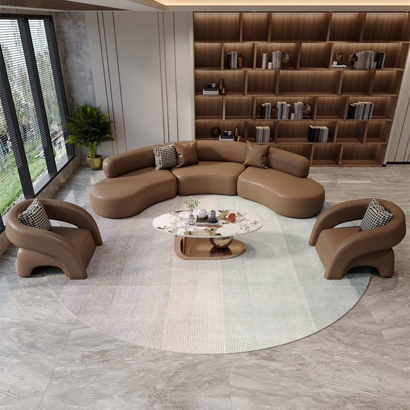 Luxury minimalist office reception & negotiation sofa set - ideal for hotels, showrooms, and sales centers - casual sofa table & chairs