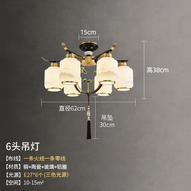 New chinoiserie chandelier living room lamp chinese style zen restaurant hotel booth room lamp for home downward chinoiserie lamps