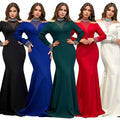 C7270 cross-border   fashion women's elegant slim-fit sleeveless rhinestone solid color dress