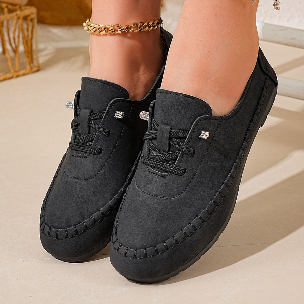Export  new arrivalflats cross-border plus size soft bottom hand-stitched casual women's slip-on loafers wholesale