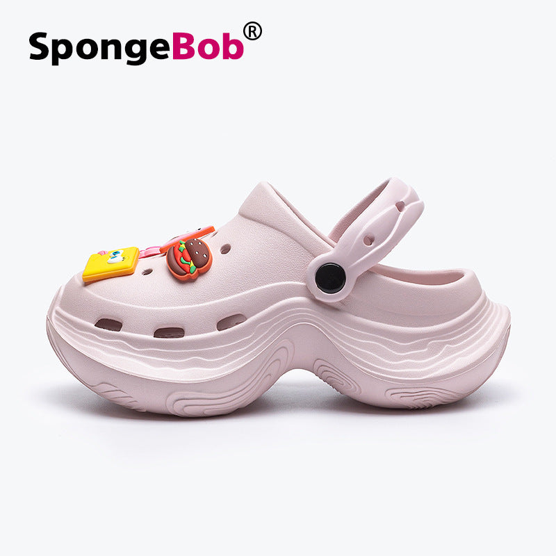 Spongebob squarepants platform clogs - women's 2025 new summer collection - outdoor, non-slip, beach sandals, height-increasing slides