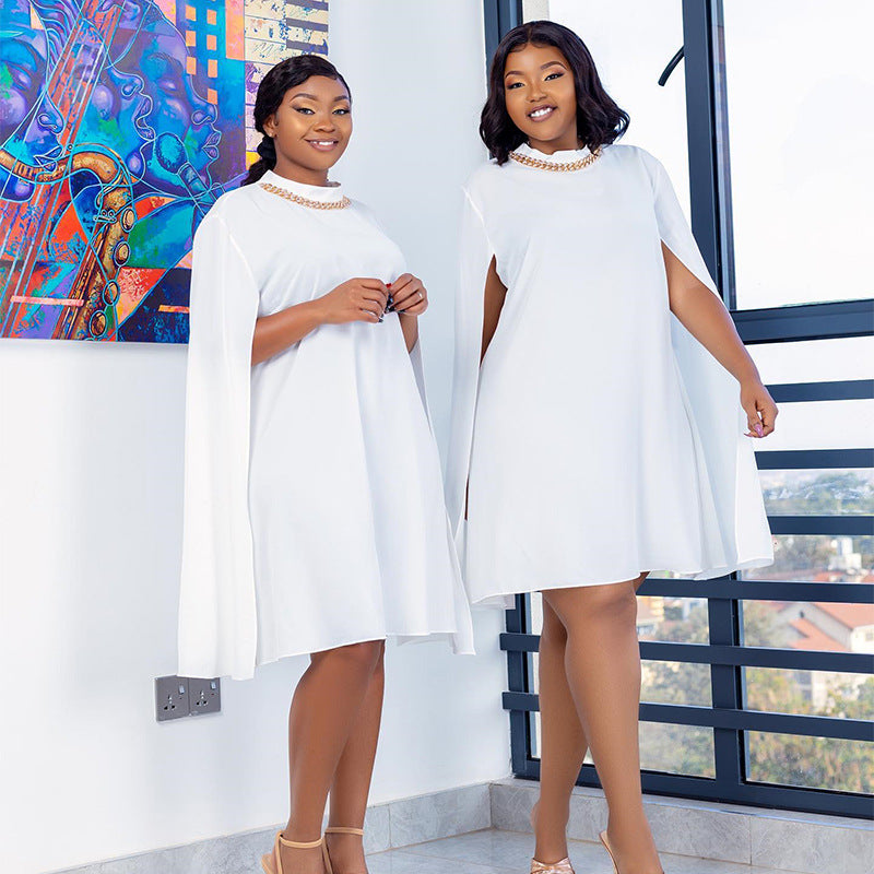African cross-border  new arrivalfashion african elegantwork clothingpure color leisureloose style dress big sale