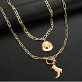 European and american cross-border simple western cowboy hat necklace niche retro trendy cowboy boots pendant versatile clavicle chain