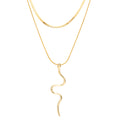 Wholesale snake pendants: european and american cross-border creative necklaces, fashionable minimalist double-layer stackable hip-hop zodiac snake jewelry for women