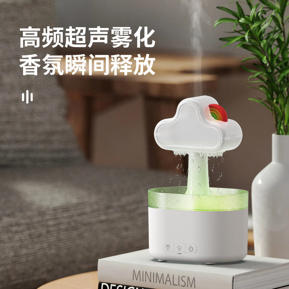 rainbow cloud raindrop aromatherapy machine atomized essential oil diffuser machine for home humidifier for home aromatherapy machine spray