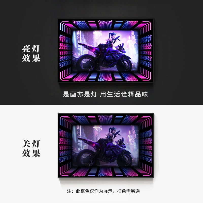 KTV box, private room, luminous hanging paintings, bar, pub, wall decoration painting, e-sports room, cyberpunk style mural