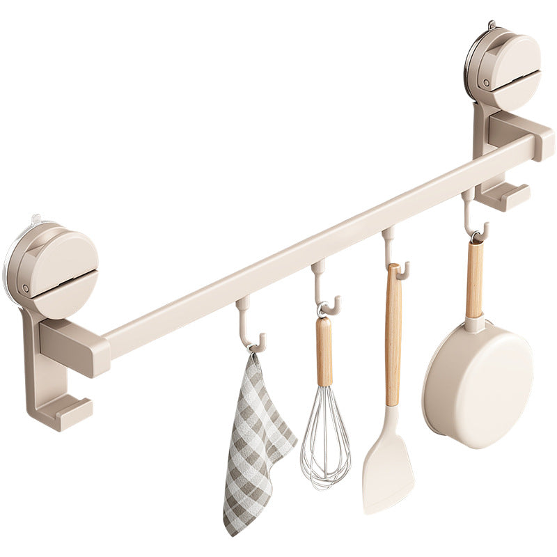 Suction cup kitchen hook punch-free hanging rod pot spoon shovel hanging rack multi-functional wall-mounted storage rack door rear storage