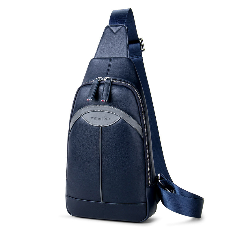 Emperor Paul leather breast bag men's bag new shoulder messenger bag casual versatile cowhide chest bag tide