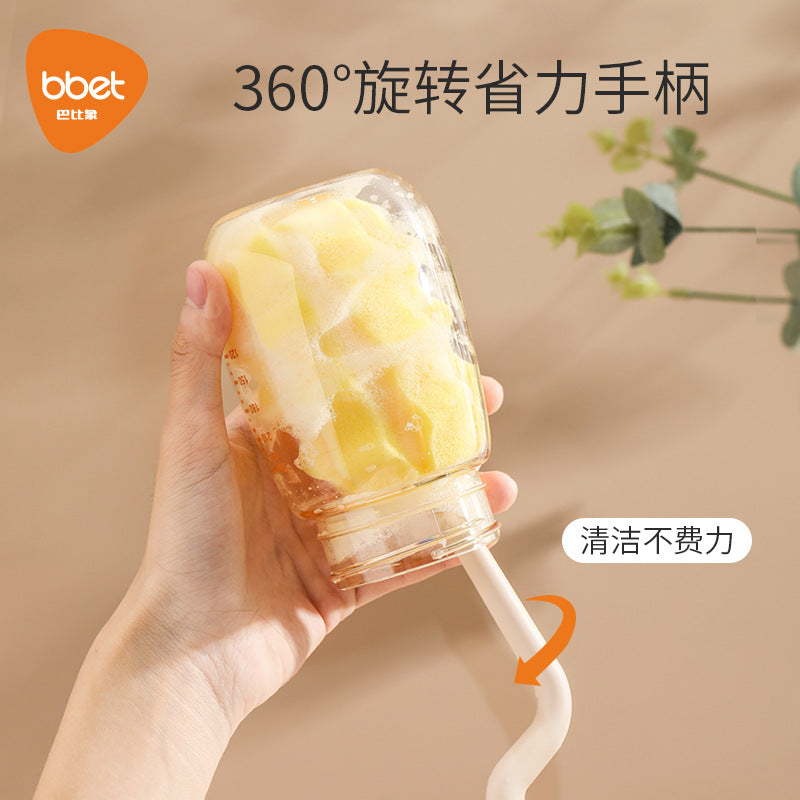 Baby pacifier brush silicone bottle brush straw brush rotating bottle brush cleaning brush washing brush set - customizable