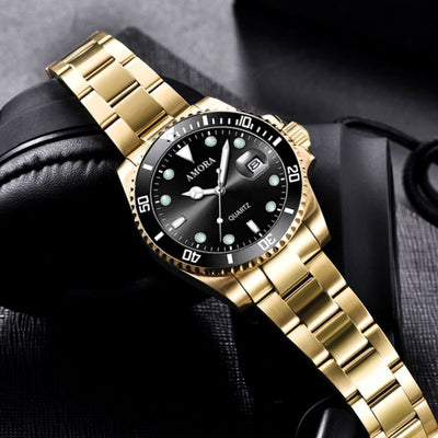 Xiangshiman brand golden steel belt waterproof water ghost men's luminous watch factory direct sales exportnew arrival cross-border hand