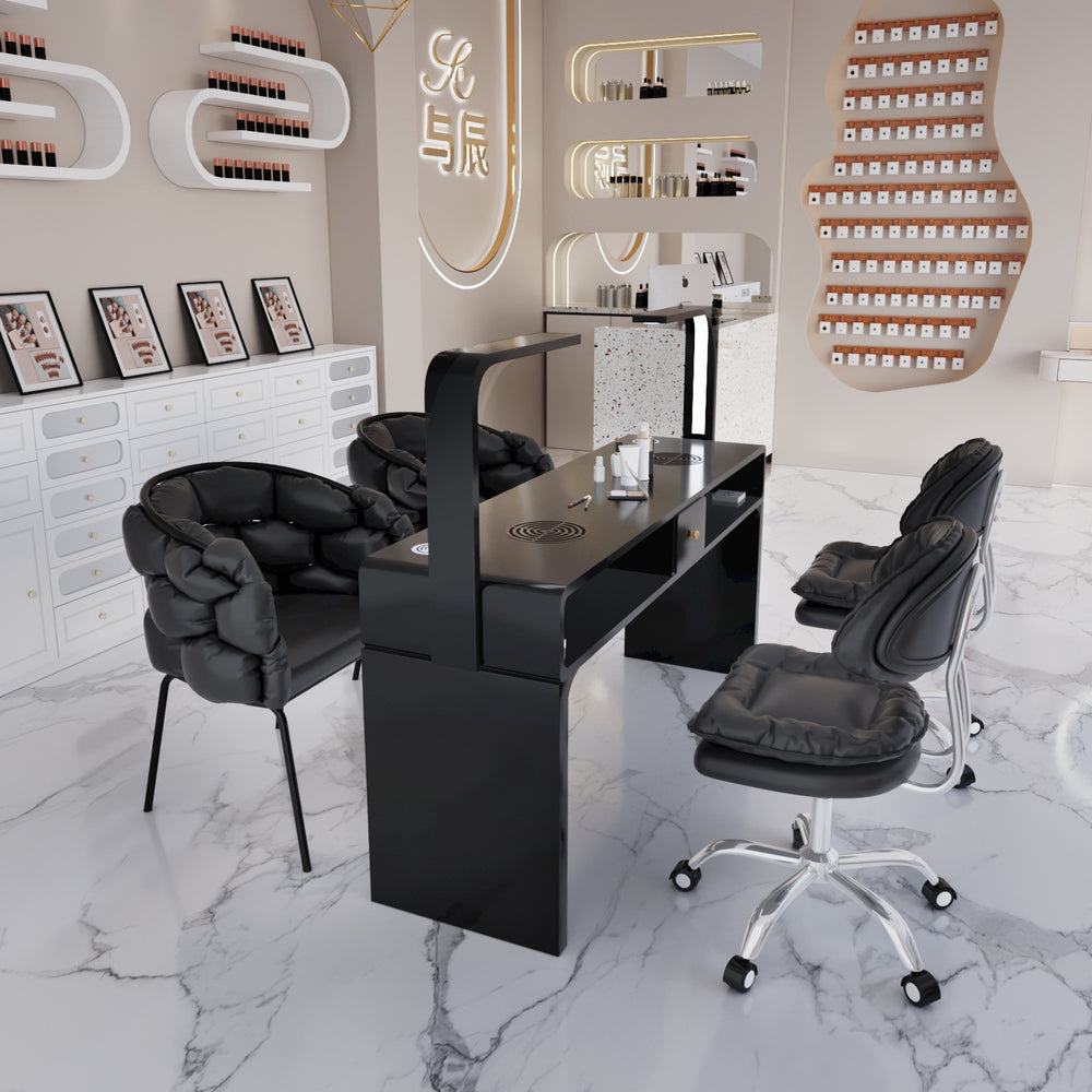 Cute popular scandinavian makeup stool bedroom backrest chair light luxury ins style modern minimalist nail salon