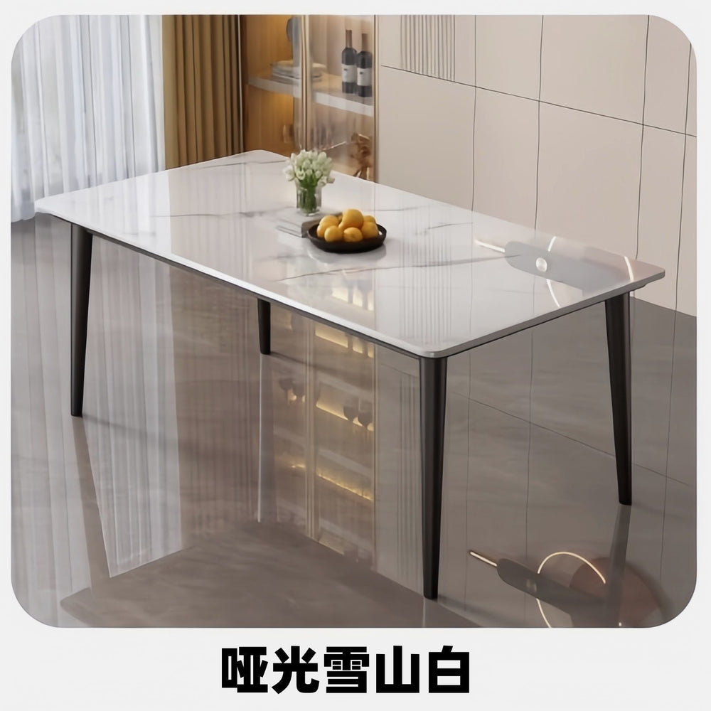 Slate dining table - modern minimalist luxury design for small spaces - rectangular dining table and chair set for home, living room