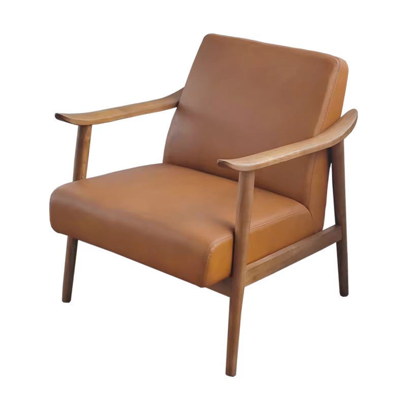 Single sofa chair for home scandinavian solid wood casual modern small apartment living room balcony casual chair designer single chair