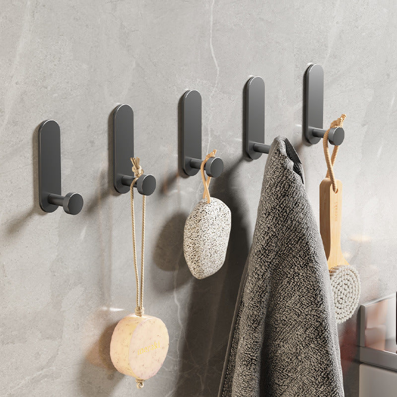Gun gray punch-free hook, strong adhesive bathroom wall bathroom towel load-bearing adhesive hook, entrance door back hook