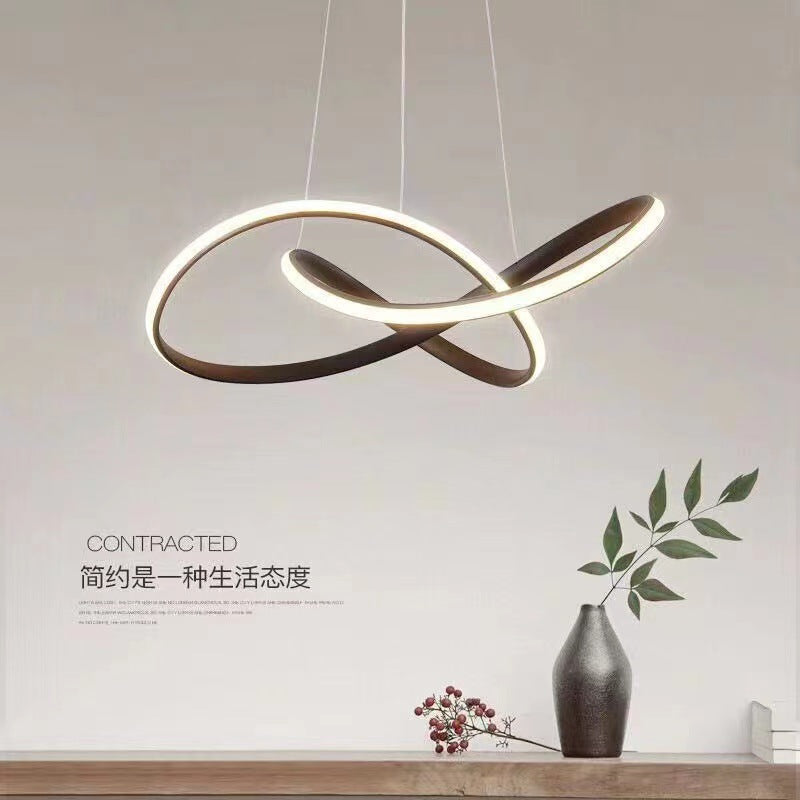 LED chandelier simple postmodern personality art ring creative Nordic style bedroom living room dining room bar lighting