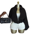 European and american cross-border women's fashion:  summer new arrivals - trendy, loose-fit, turn-down collar, versatile solid color cropped jacket/top