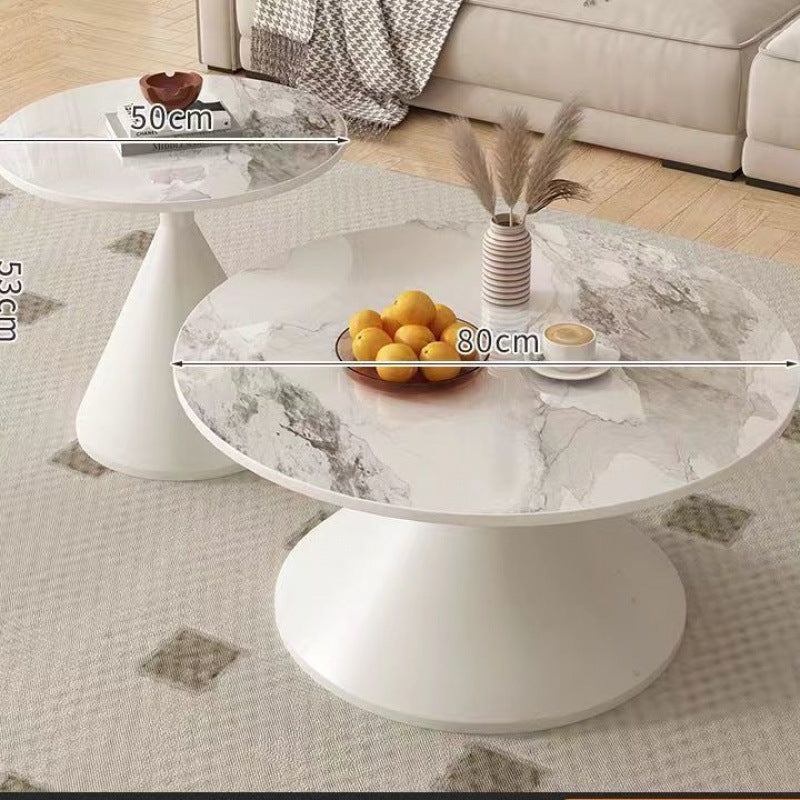 Cream style slate coffee table round living room for home small apartment b&b popular table modern normcore combination coffee table