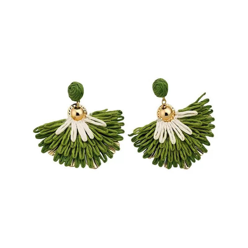 Beach vacation coffee color straw earrings earrings earrings earrings 2026 spring and summer new arrival women's jewelry trendy wholesale