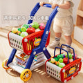 Kids shopping cart baby supermarket trolley with seat - girl's fruit and vegetable basket kitchen play house toy