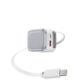 35w gan charger with retractable cable, dual-port (a+c) fast charging adapter, compatible with apple chargers