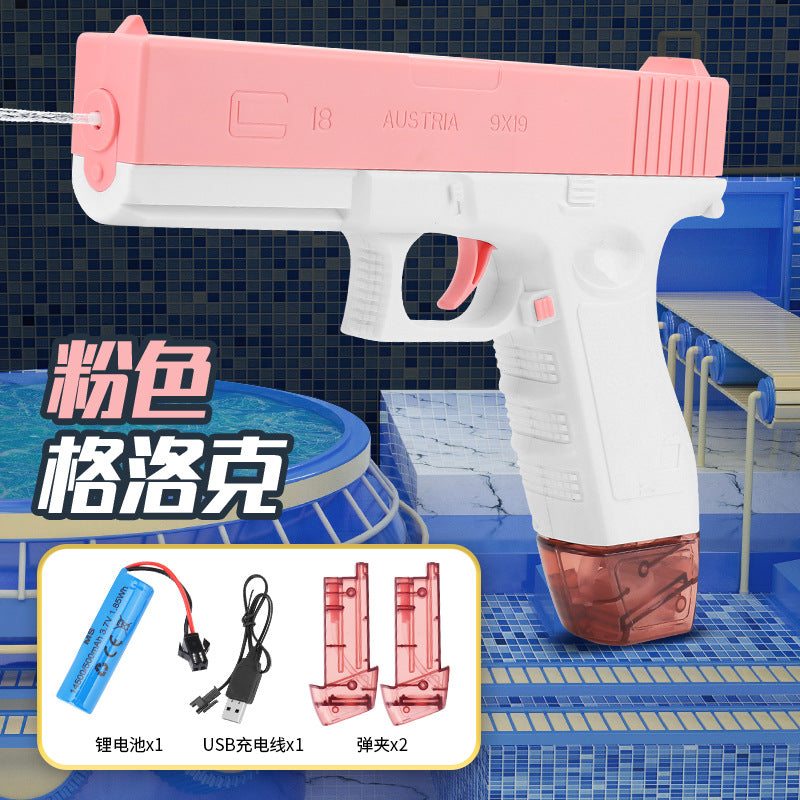 graffiti electric glock continuous water gun charging large capacity summer beach outdoor kids water gun toy