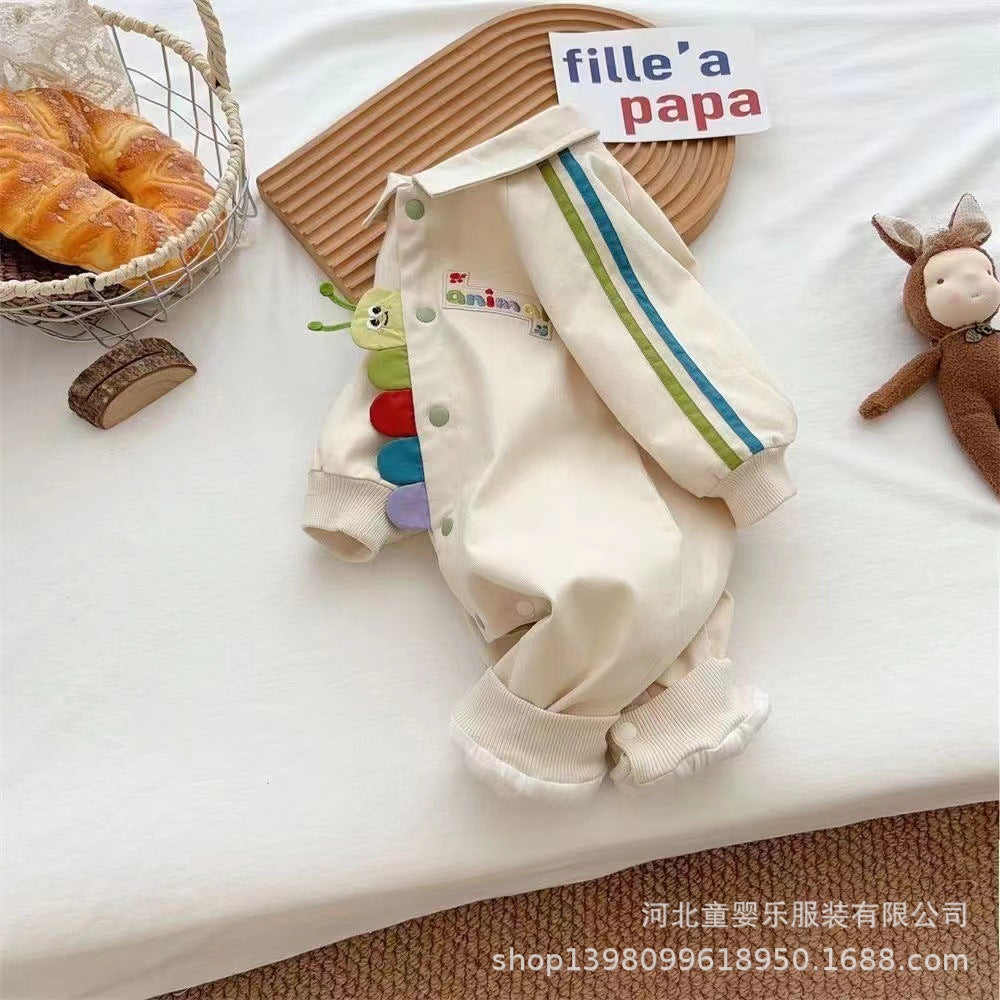 Baby clothes autumn romper cartoon crawling suit spring and autumn outing outfit super cute adorable boy's onesie