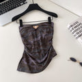 Sexy hot girl style camouflage tube top vest women's summer silm waist slimming lookwork clothing beautiful back suspender tops