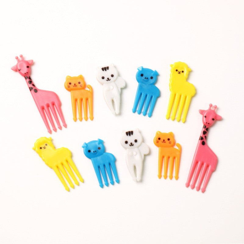 cartoon fruit fork set - cute animal creative fruit picks, bento fruit forks, dessert forks - wholesale