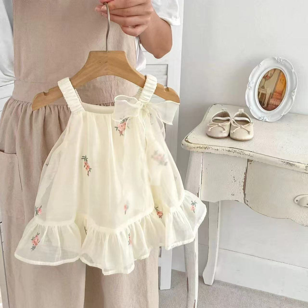 Baby girl summer outfit: cute princess romper dress - lightweight, sleeveless, perfect for first birthday!