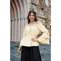 Amazon fashionretroruffleslong sleevesshirt women's  spring new arrival age-reducing sweettops
