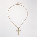 European and american cross-border jewelry: minimalist ins cross pendant necklace, unique and niche design, diamond-studded clavicle chain for women