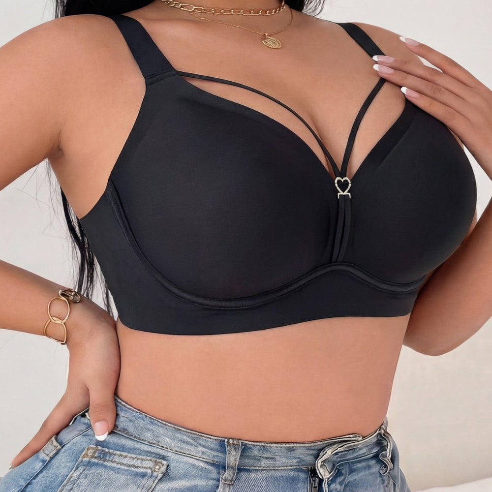 foreign trade large size jelly glue wire-free intimates leopard print soft support push-up large size seamless bra
