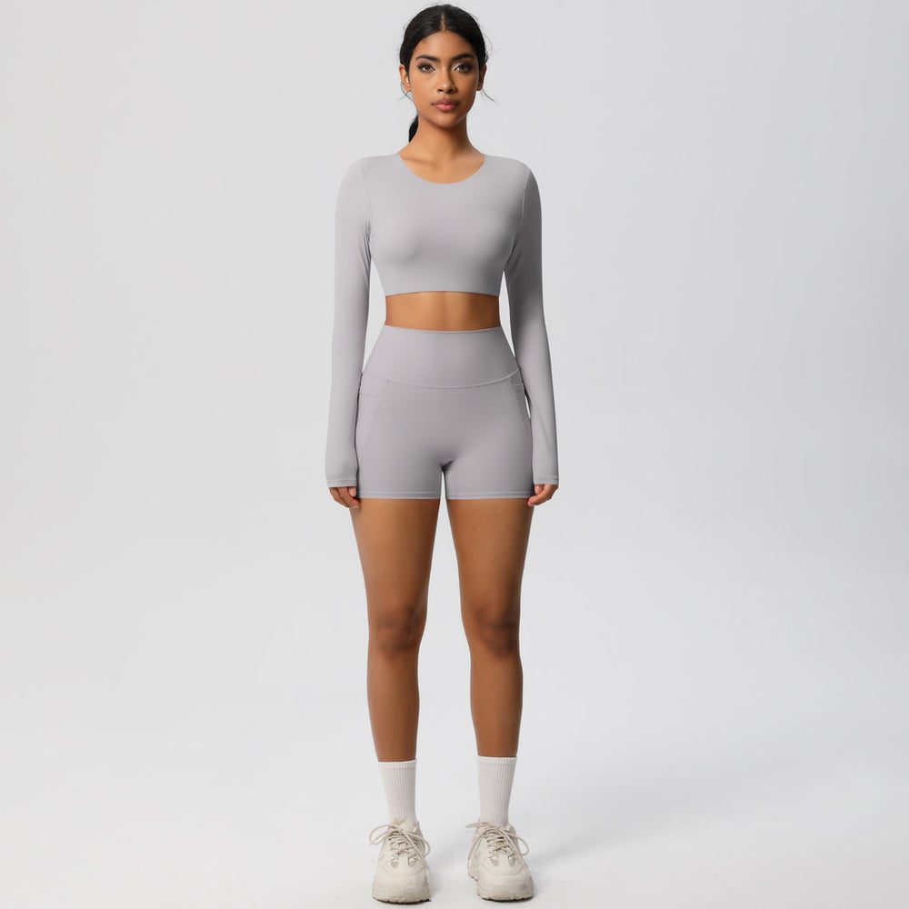 new arrivalhigh waist tight nude yoga suit quick-drying breathable outdoor casual running fitness sports suit