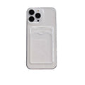 Card slot transparent case for apple 15 pro full coverage phone case iphone 11/12 minimalist anti-drop protective cover