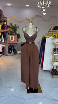 European and american cross-border women's fashion  summer new sexy elegant sleeveless bodysuit wide-leg pants fashion set