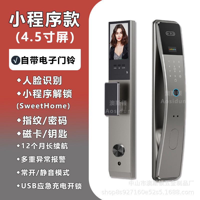 3d face recognition smart lock palm vein smart door lock rental house graffiti intercom password lock manufacturer in stock