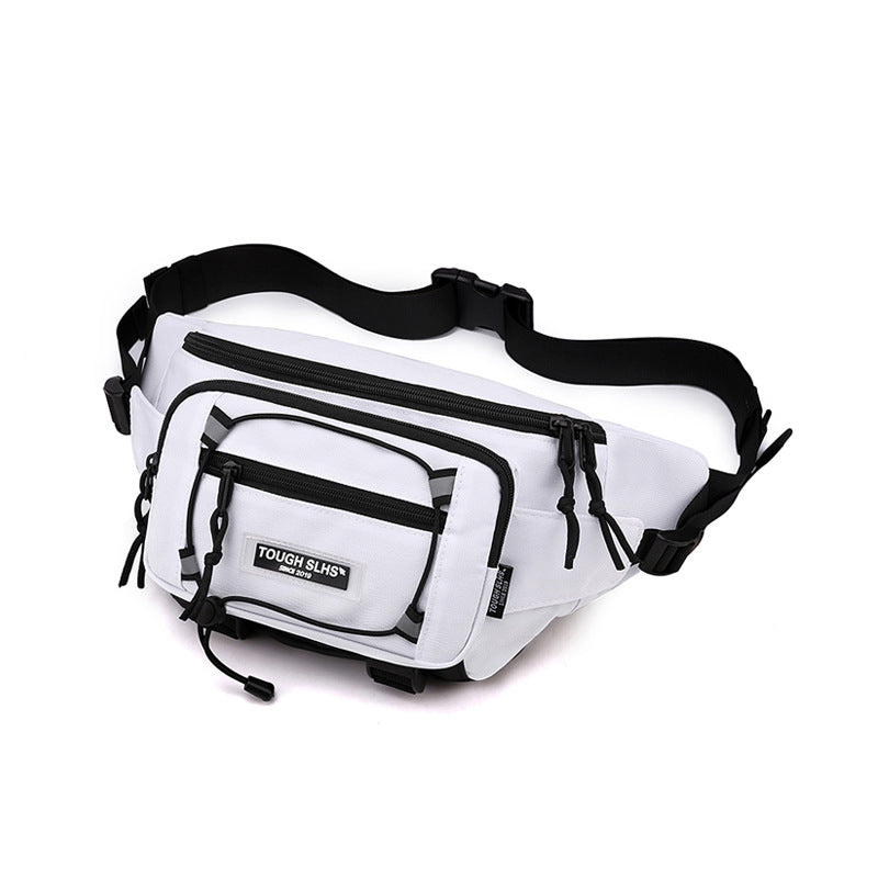 New trendy men's and women's oblique straddle chest bag night reflective large-capacity backpack outdoor sports fanny pack travel bag