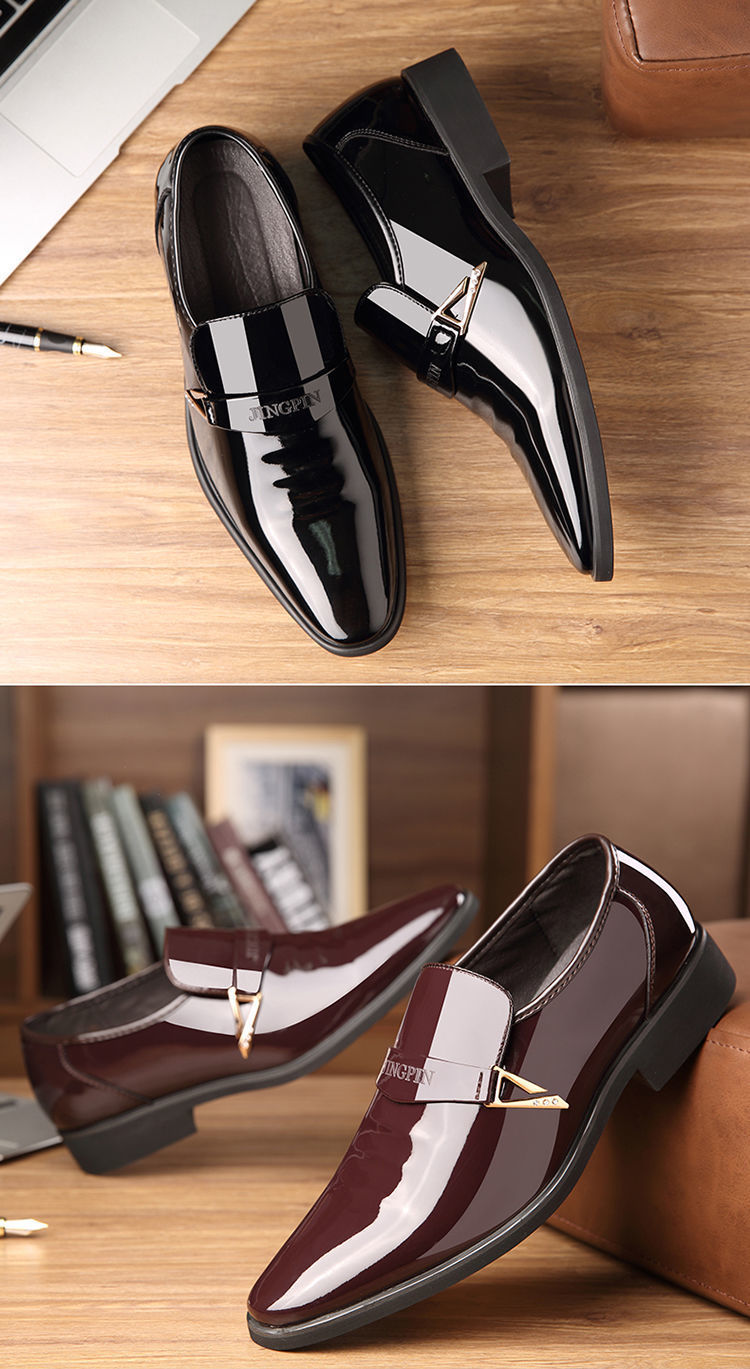 【100% full grain leather】men's leather dress shoes - business formal, casual, soft sole, breathable, slip-on work shoes