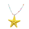 Dopamine long beaded starfish necklace women's summer beach island vacation style exaggerated yellow clavicle chain accessories
