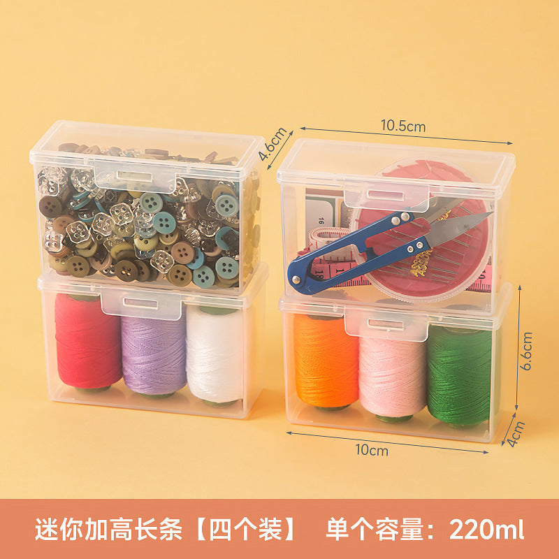 needle and thread plastic transparent storage box with lid drawer can be stacked needle box household mirror cabinet desktop storage box wholesale