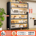 Heightened kitchen steel storage all-in-one column storage cabinet with wheels multi-layer floor-standing storage rack movable cupboard cupboard