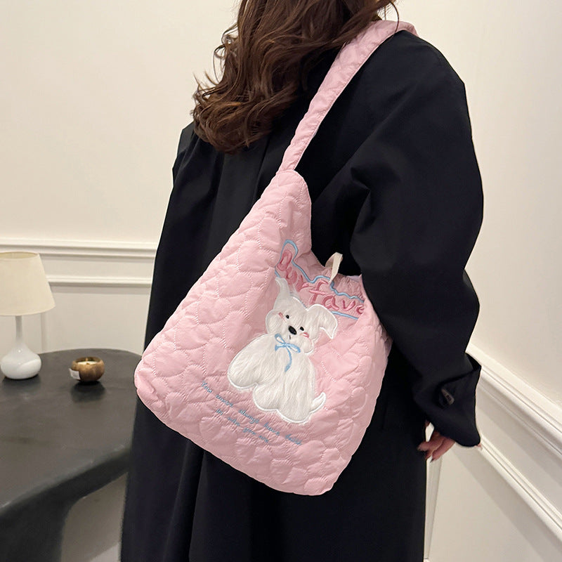 Autumn and winter new large-capacity underarm bag women 2025 cute girl tote bag Korean version of the trend of high-end shoulder bag