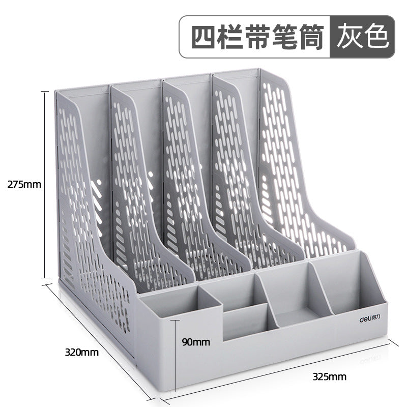 Deli file frame data rack thickened plastic storage box vertical file rack file basket wholesale