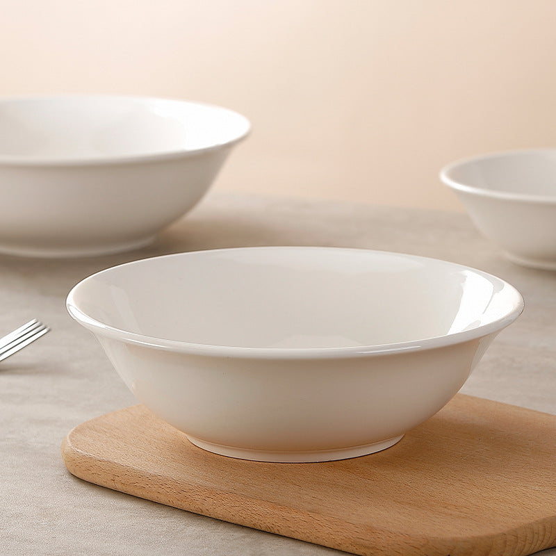 Wholesale pure white ceramic hat bowl for home soup bowl microwave oven can be used thickened oven mitts hotel processing lg