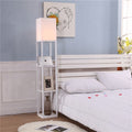Amazon bestseller fabric lampshade floor lamp with storage shelf - bookshelf & display floor lamp - ambient floor lamp - table lamp