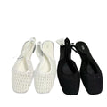 Za korean style mesh fishnet closed-toe sandals women's 2025 new summer niche flat backless sandals single shoes women