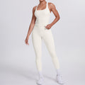 fashion double-sided brushed pure color tight i-shaped back sports suit running fitness yoga clothes two-piece set